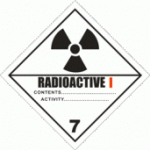 Vit skylt för radioaktivitet